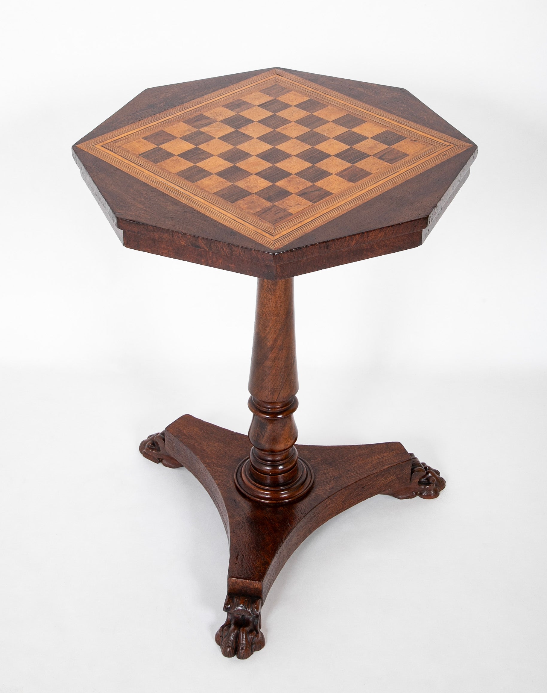 An Octagonal William IV Rosewood Games Table