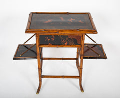 Late 19th Century English Bamboo Folding Sewing Table