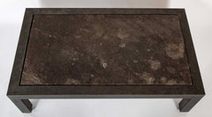 Patinated Aluminum and Slate Coffee Table by Joseph Grusczak