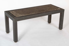 A Patinated Aluminum and Slate Top Table by Joseph Grusczak