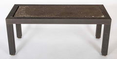 A Patinated Aluminum and Slate Top Table by Joseph Grusczak
