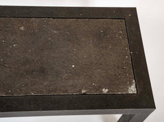 A Patinated Aluminum and Slate Top Table by Joseph Grusczak