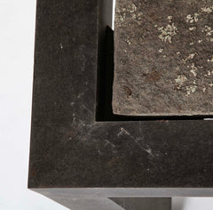 A Patinated Aluminum and Slate Top Table by Joseph Grusczak