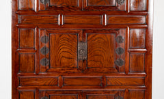 20th Century Korean Elmwood Cabinet with Iron Mountings