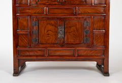 20th Century Korean Elmwood Cabinet with Iron Mountings