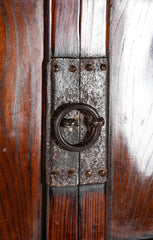 20th Century Korean Elmwood Cabinet with Iron Mountings