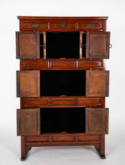 20th Century Korean Elmwood Cabinet with Iron Mountings