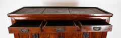 20th Century Korean Elmwood Cabinet with Iron Mountings