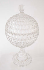 A Early Thumbprint Spherical Covered Compote by Bakewell Pears