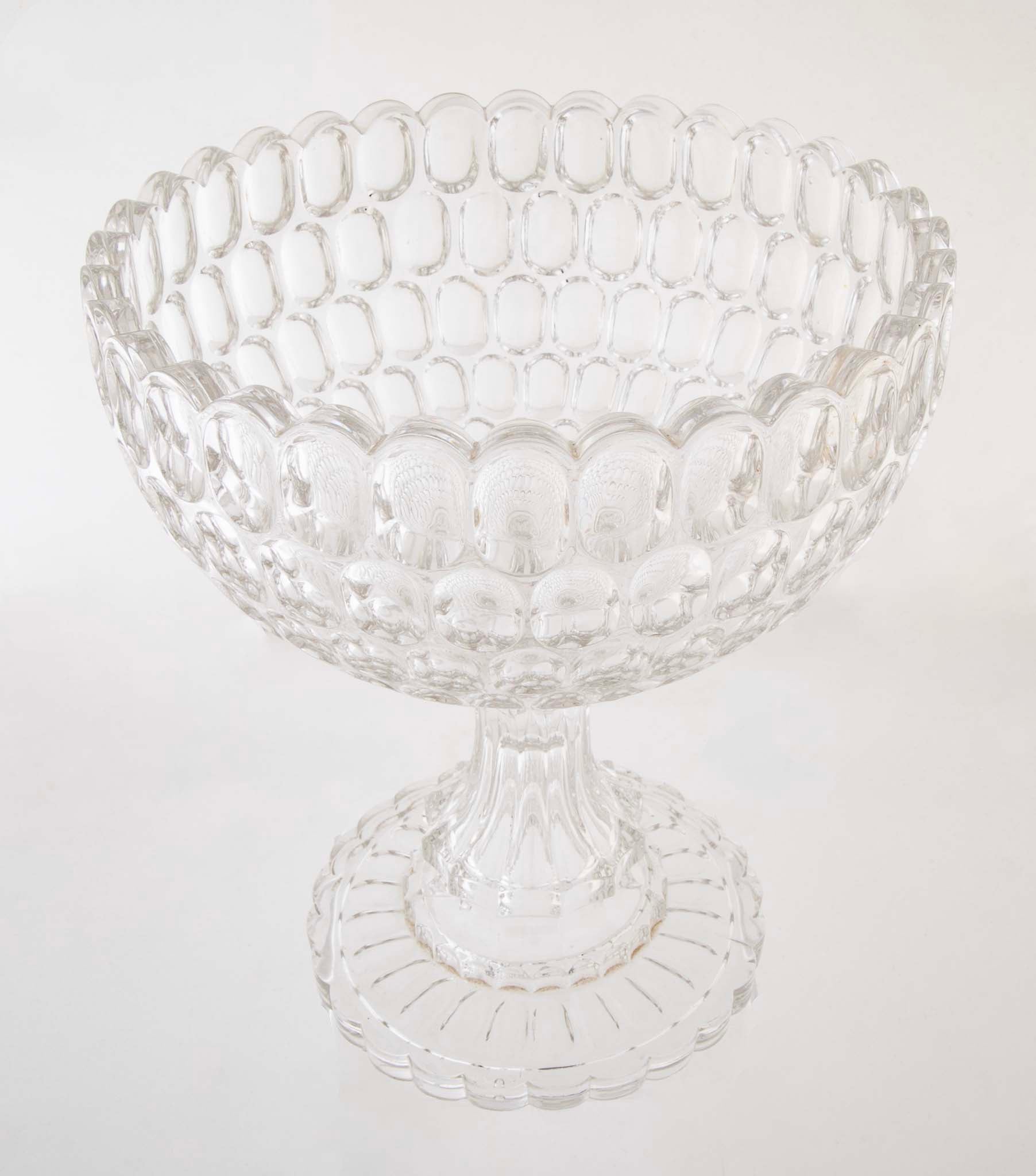 A Early Thumbprint Spherical Covered Compote by Bakewell Pears