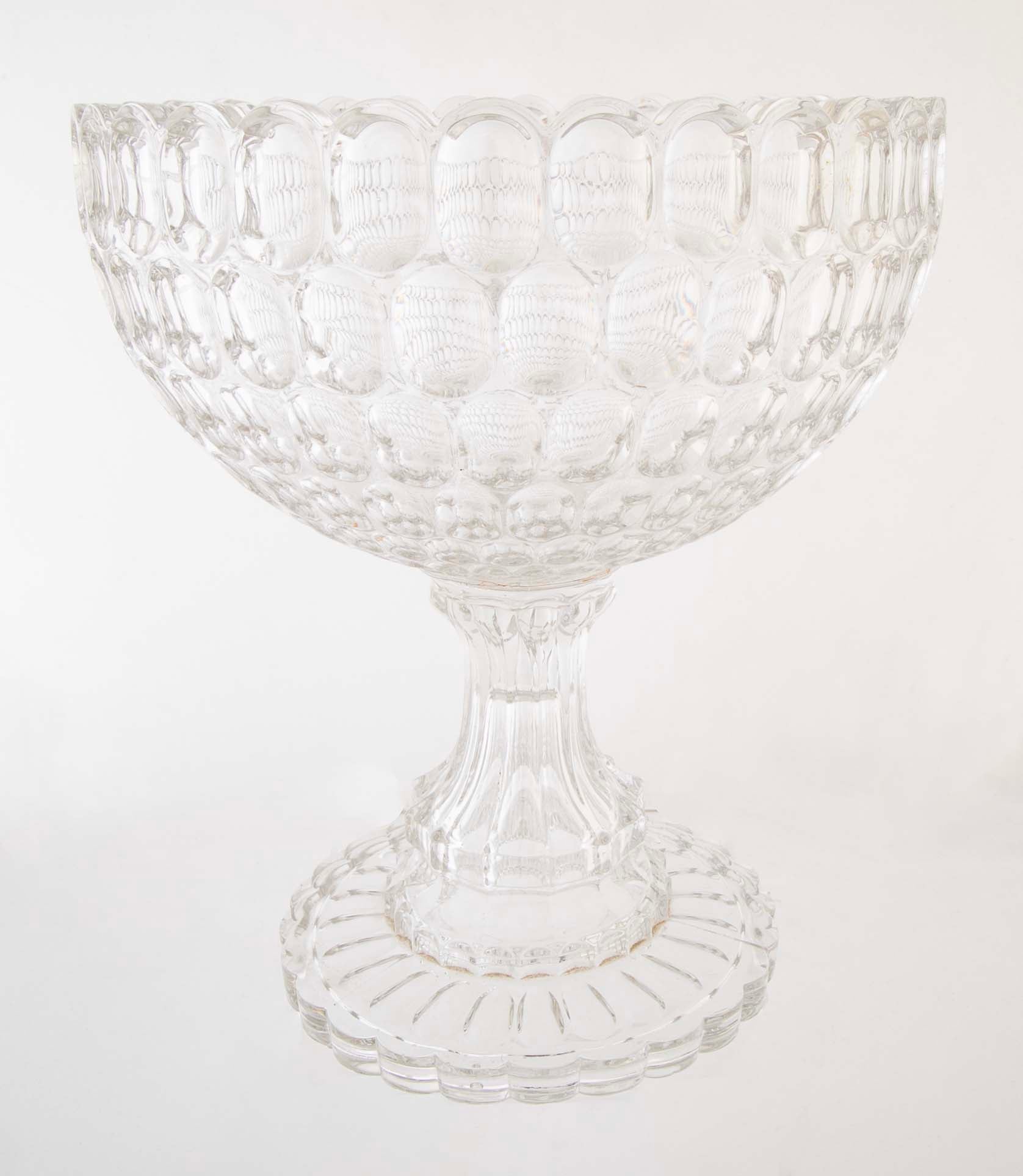 A Early Thumbprint Spherical Covered Compote by Bakewell Pears