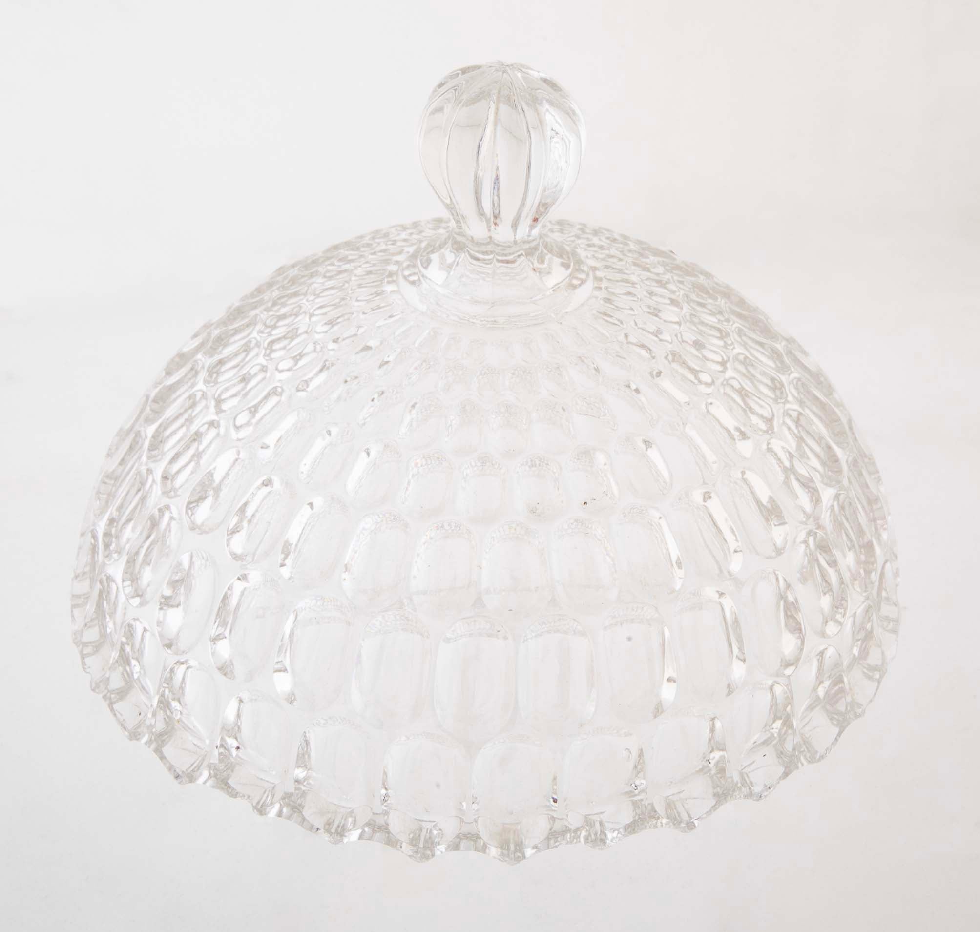 A Early Thumbprint Spherical Covered Compote by Bakewell Pears