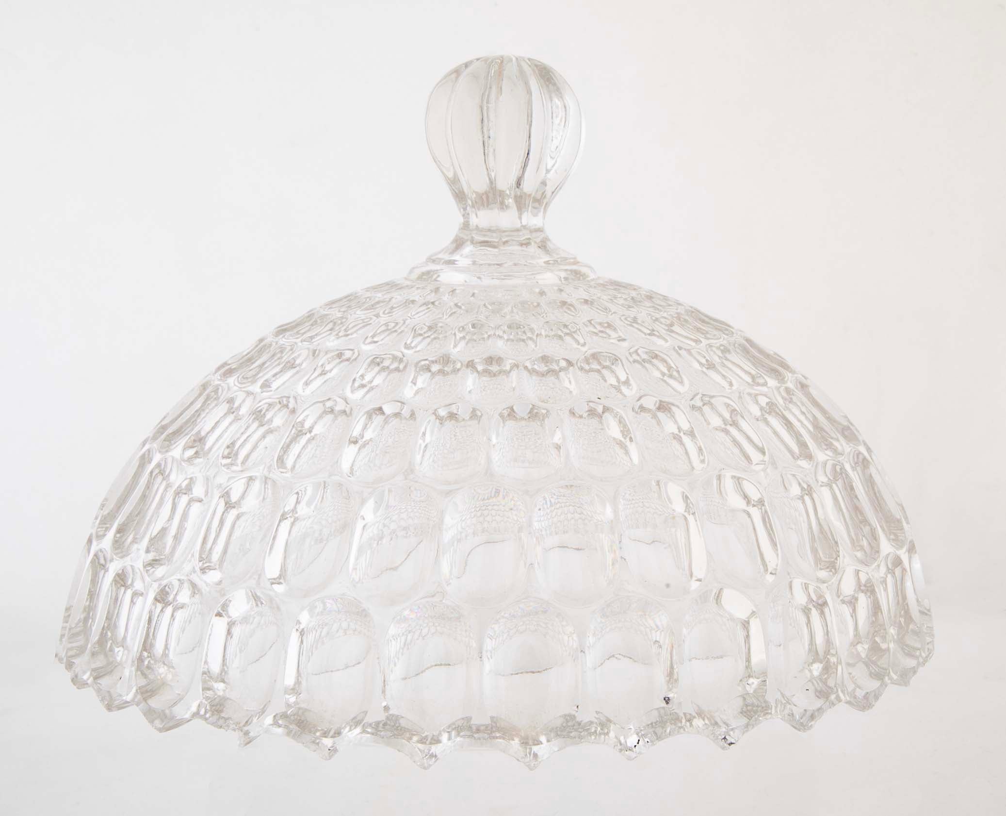 A Early Thumbprint Spherical Covered Compote by Bakewell Pears