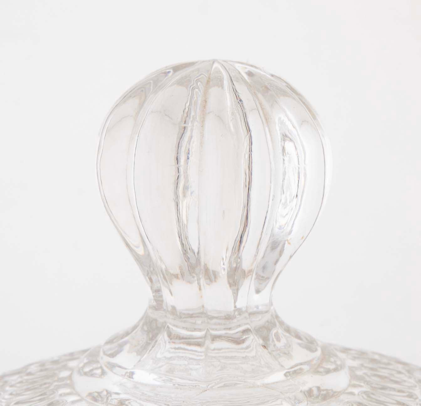 A Early Thumbprint Spherical Covered Compote by Bakewell Pears