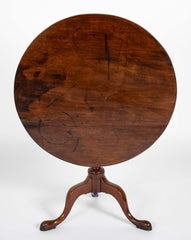 Mahogany Round Tilt Top Queen Anne Tea Table on 3 Cabriole Legs