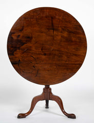 Mahogany Round Tilt Top Queen Anne Tea Table on 3 Cabriole Legs