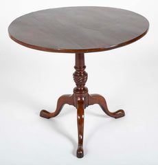 Mahogany Round Tilt Top Queen Anne Tea Table on 3 Cabriole Legs