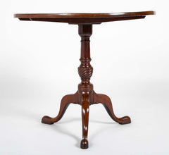 Mahogany Round Tilt Top Queen Anne Tea Table on 3 Cabriole Legs