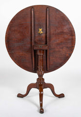 Mahogany Round Tilt Top Queen Anne Tea Table on 3 Cabriole Legs