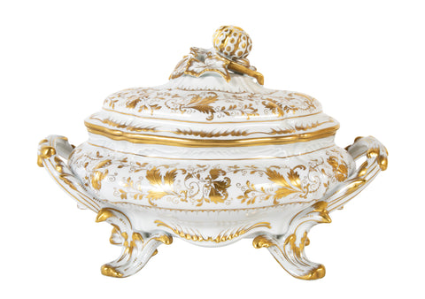 Le Tallec French Porcelain Covered Tureen in the Baroque Style