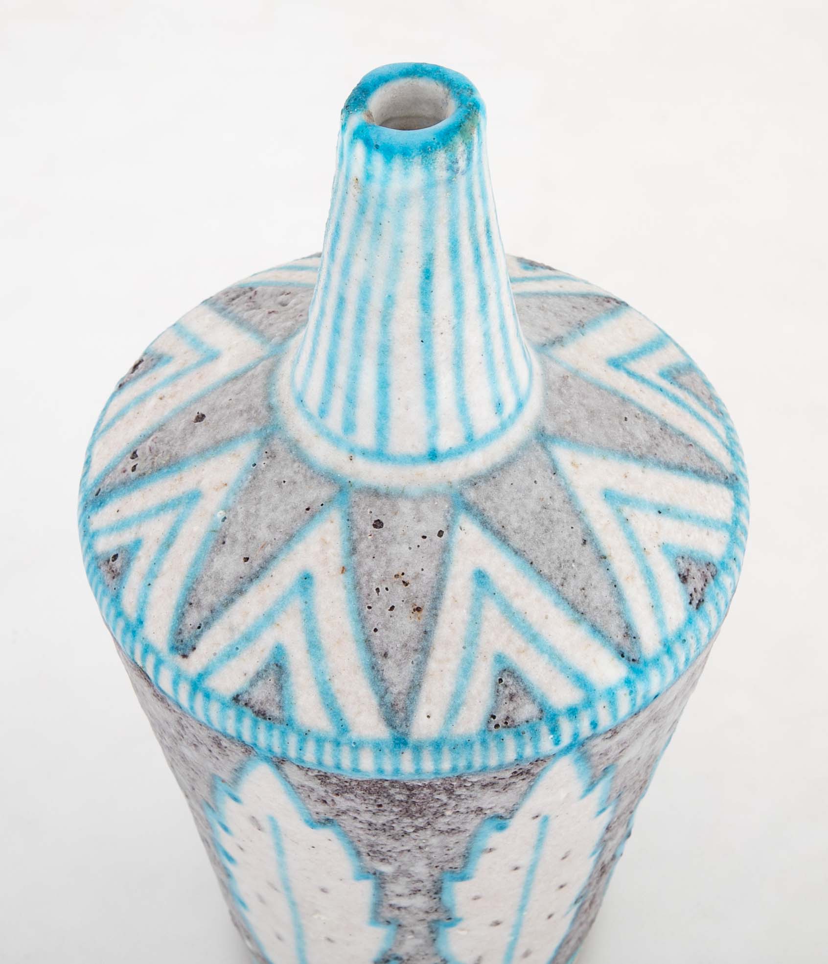 Mid-Century Glazed Italian Stoneware Vase by C.A.S Vietri