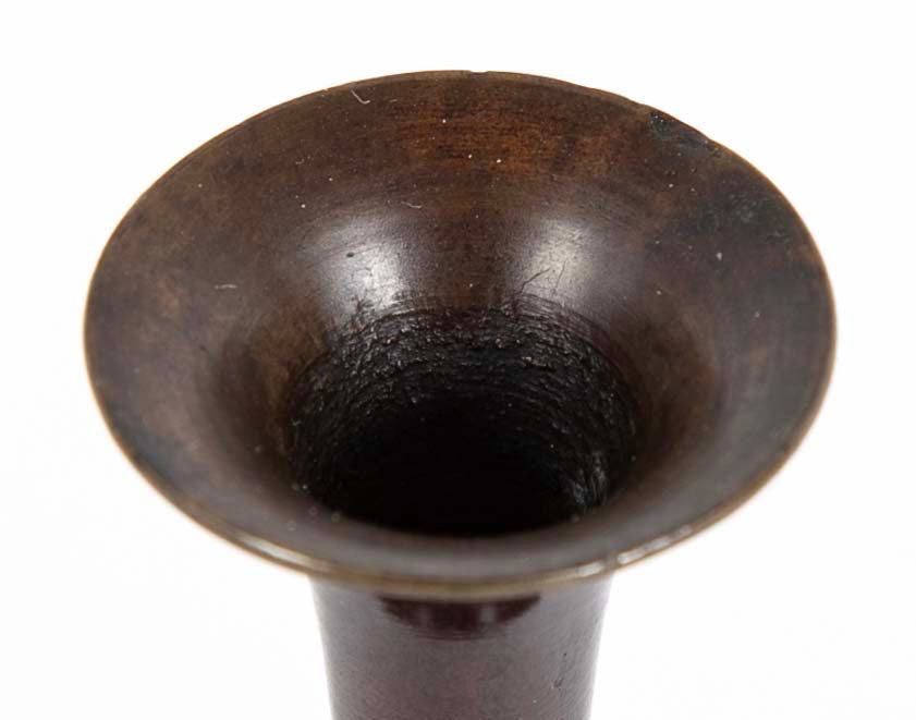 Long Necked Patinated Japanese Bronze Vessel