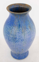 Large Baluster Form Fulper Pottery Blue Crystalline Vase