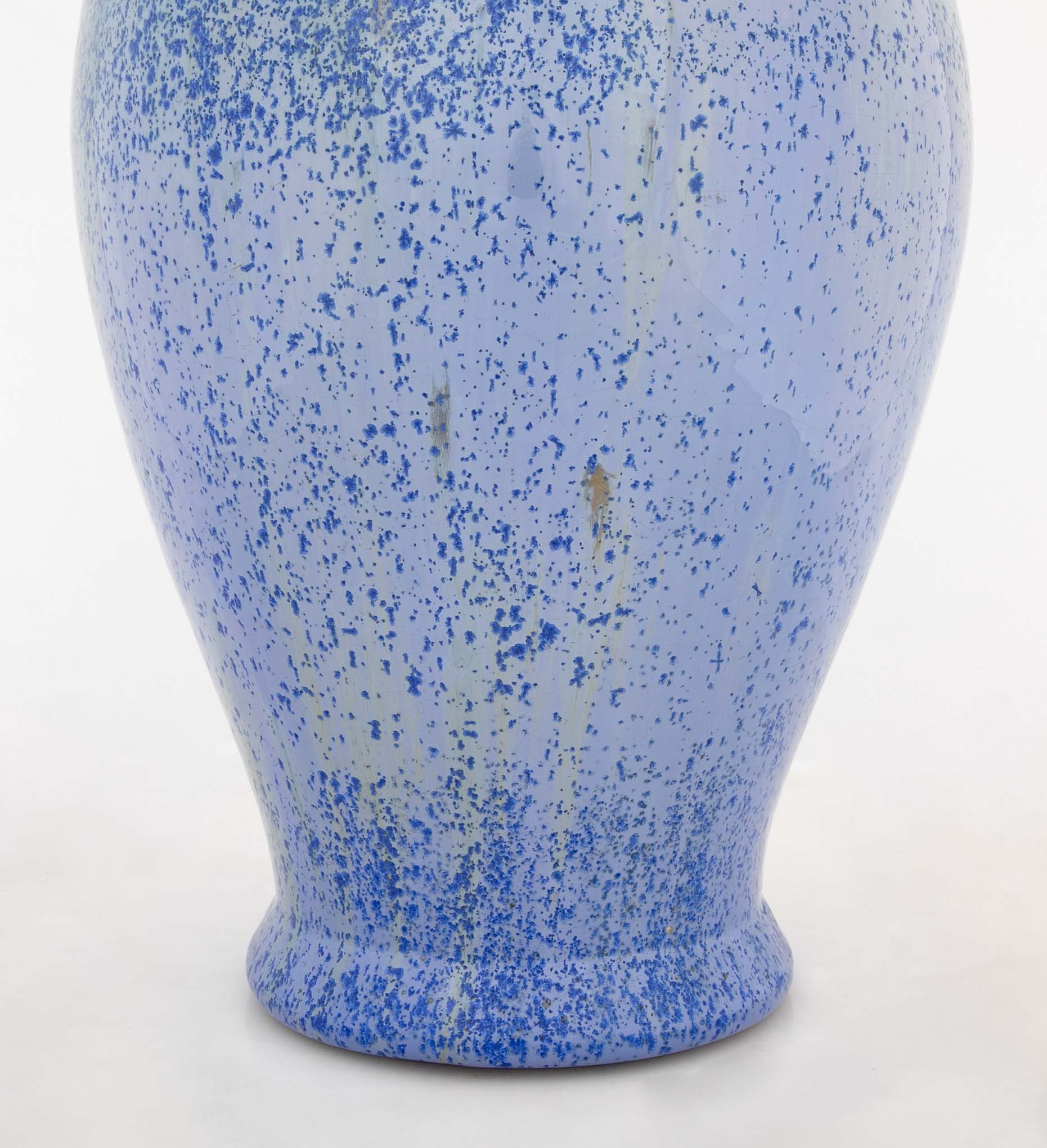 Large Baluster Form Fulper Pottery Blue Crystalline Vase