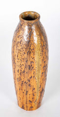 Alphonse Cytere Crystalline Brown and Ochre Glaze Ovoid Vase