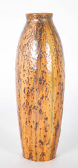 Alphonse Cytere Crystalline Brown and Ochre Glaze Ovoid Vase