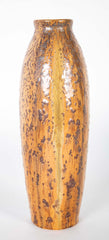 Alphonse Cytere Crystalline Brown and Ochre Glaze Ovoid Vase