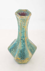 Pierrefonds Crystalline Glazed Pottery Elongated Gourd Shape Vase