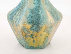 Pierrefonds Crystalline Glazed Pottery Elongated Gourd Shape Vase