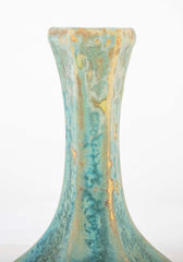 Pierrefonds Crystalline Glazed Pottery Elongated Gourd Shape Vase