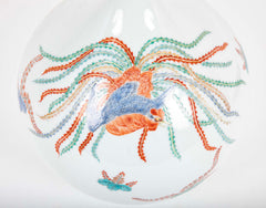 Kakiemon Porcelain Bottle Vase with Bladder Form with Phoenix and Paulownia Design