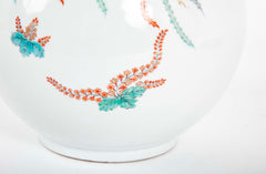 Kakiemon Porcelain Bottle Vase with Bladder Form with Phoenix and Paulownia Design