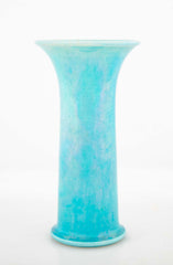 English Ruskin Pottery Turquoise Glazed Vase with Flared Rim