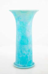 English Ruskin Pottery Turquoise Glazed Vase with Flared Rim