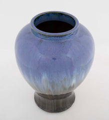 Fulper Vase with Chinese Blue & Mirror Black Flambe Glaze
