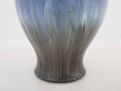 Fulper Vase with Chinese Blue & Mirror Black Flambe Glaze