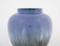 Fulper Vase with Chinese Blue & Mirror Black Flambe Glaze
