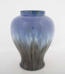 Fulper Vase with Chinese Blue & Mirror Black Flambe Glaze