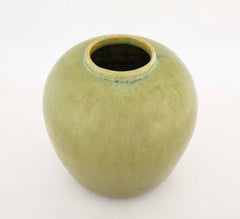 Satin Matte Green Bulbous Vase