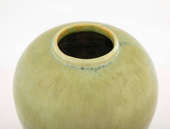 Satin Matte Green Bulbous Vase