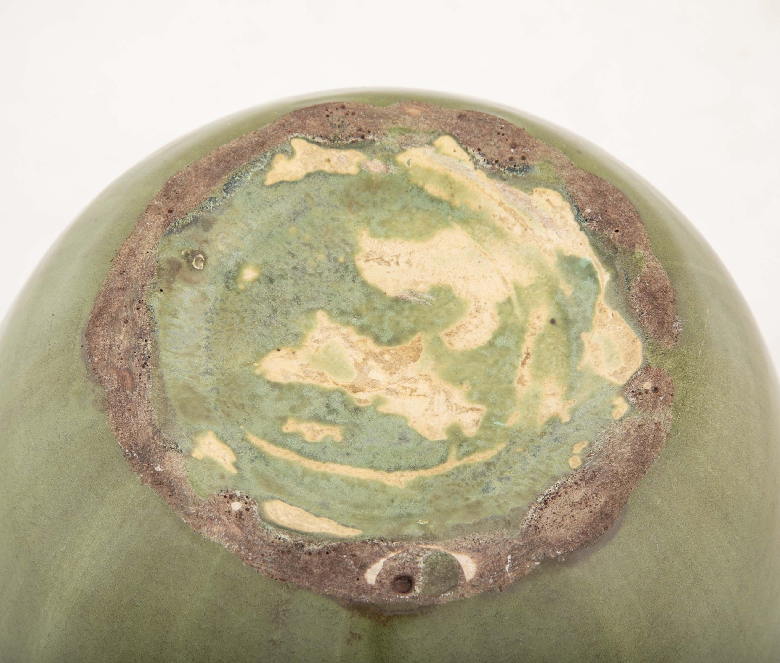 Satin Matte Green Bulbous Vase