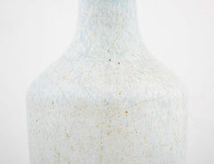 Glazed White & Blue Stoneware Vase by French Ceramist Jean Besnard