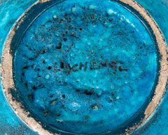 Edmond Lachenal Blue Crackled Enamel Glazed Ball Vase