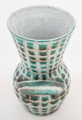 Earthenware Teal & Gray Vase by French Ceramist Robert Picault