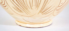 Kahler Earthenware Vase in Cream Glaze with Incised Foliage Design