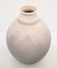 A Vinsare Ochre Gray Ovoid Ceramic Vase Manufactured in Sevres